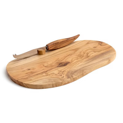 Berard Olive Wood Cheese Board & Knife Set, 13-Inch x 7-Inch | Target