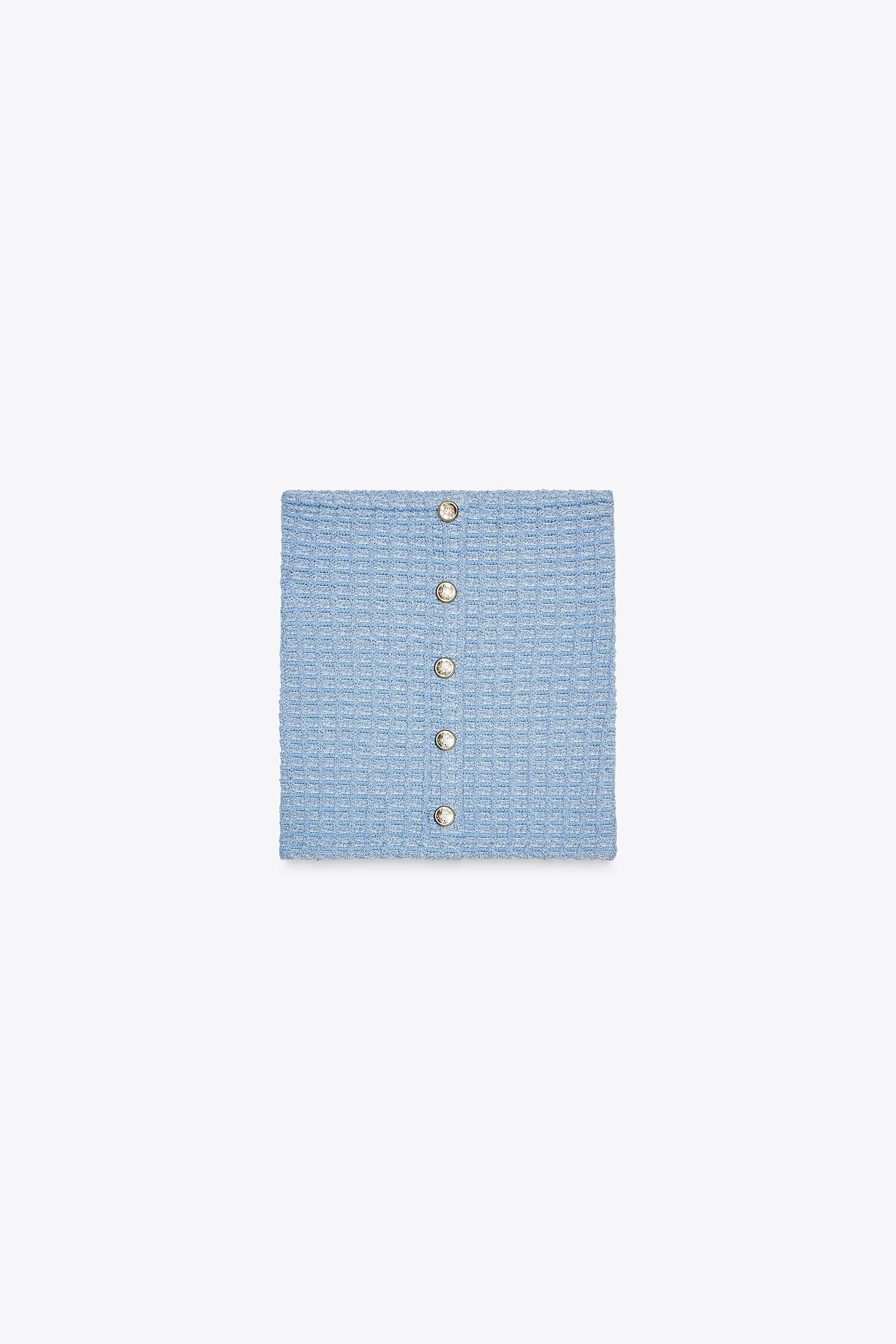 Tube top made in stretch fabric. Structured fabric detail.Blue marl | 5063/344/412Product Measure... | Zara US