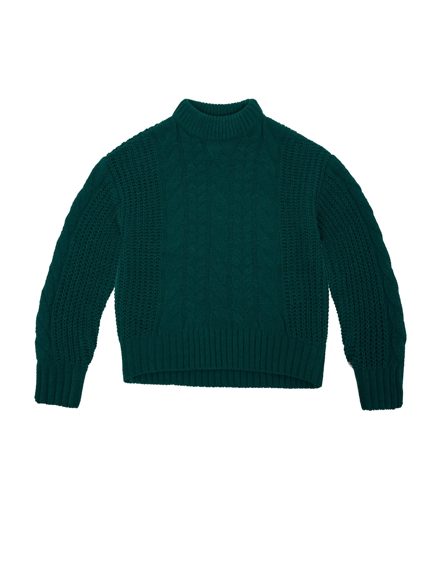 Wonder Nation Girls Chenille Cable Sweater, Sizes 4-18 & Plus | Walmart (US)