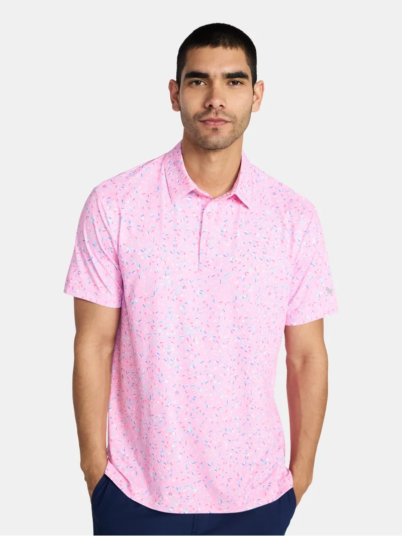 Birdie Bound Men's and Big Men's Sprinkles Print Polo Shirt, Sizes S-4XLT | Walmart (US)