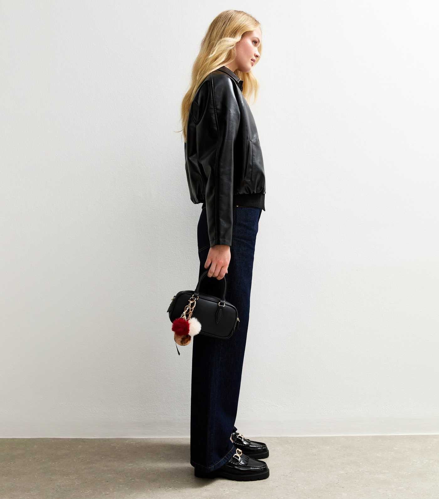 Black Bubble Hem Faux Leather Jacket | New Look | New Look (UK)