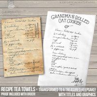 Handwritten recipe tea Towel  / Flour Sack  your favorite recipe in handwriting transferred to a keepsake tea towel great gift  MTT001 | Etsy (US)