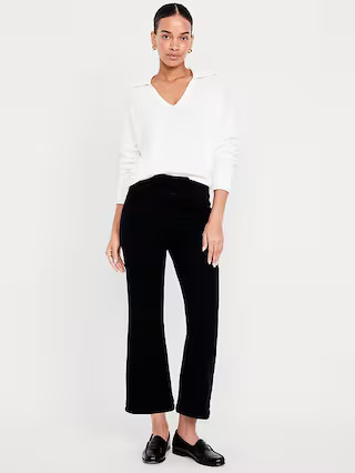 High-Waisted Weekender Pull-On Crop Flare Jeans | Old Navy (US)