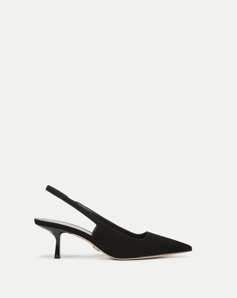 Veronica Beard Cashel Slingback Heel Black Suede | Veronica Beard