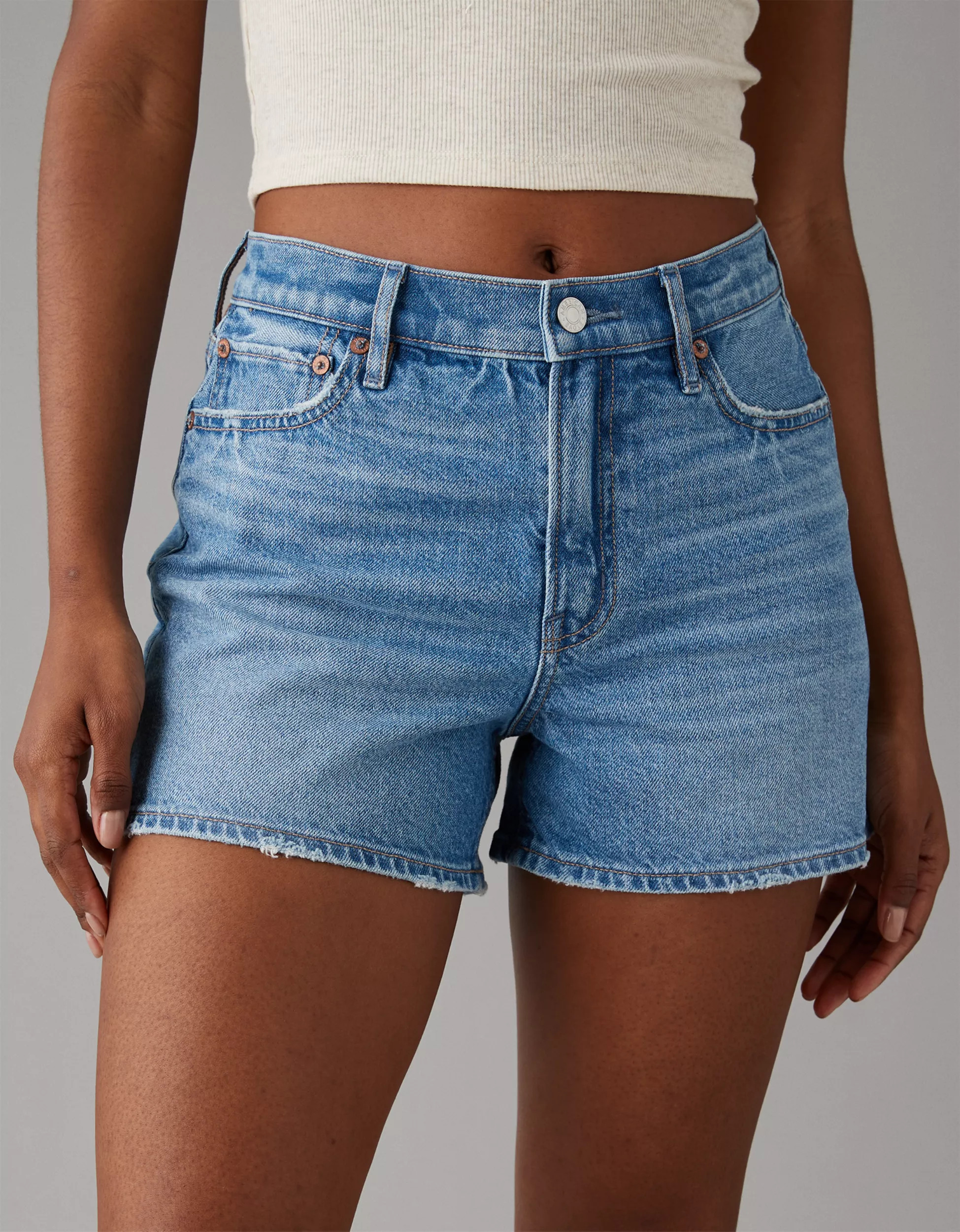 AE Strigid Super High-Waisted Relaxed Denim Short | American Eagle Outfitters (US & CA)