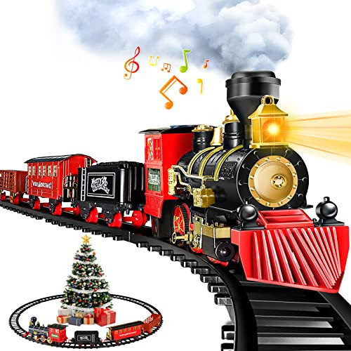 OleFun Train Set, Electric Train with Water Steam, Sounds & Lights, Model Christmas Train Set for Under The Tree, Railway Kit Gifts for 3, 4, 5, 6, 7, 8+ Year Old Boys & Girls | Amazon (US)