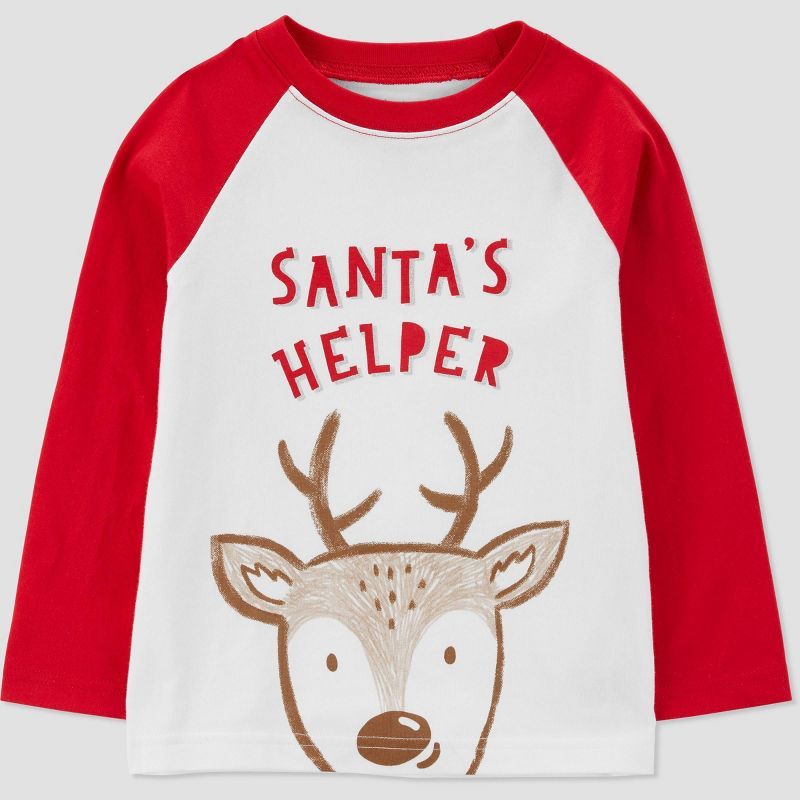 Carter's Just One You®️ Toddler 'Santa's Helper' T-Shirt - White/Red | Target