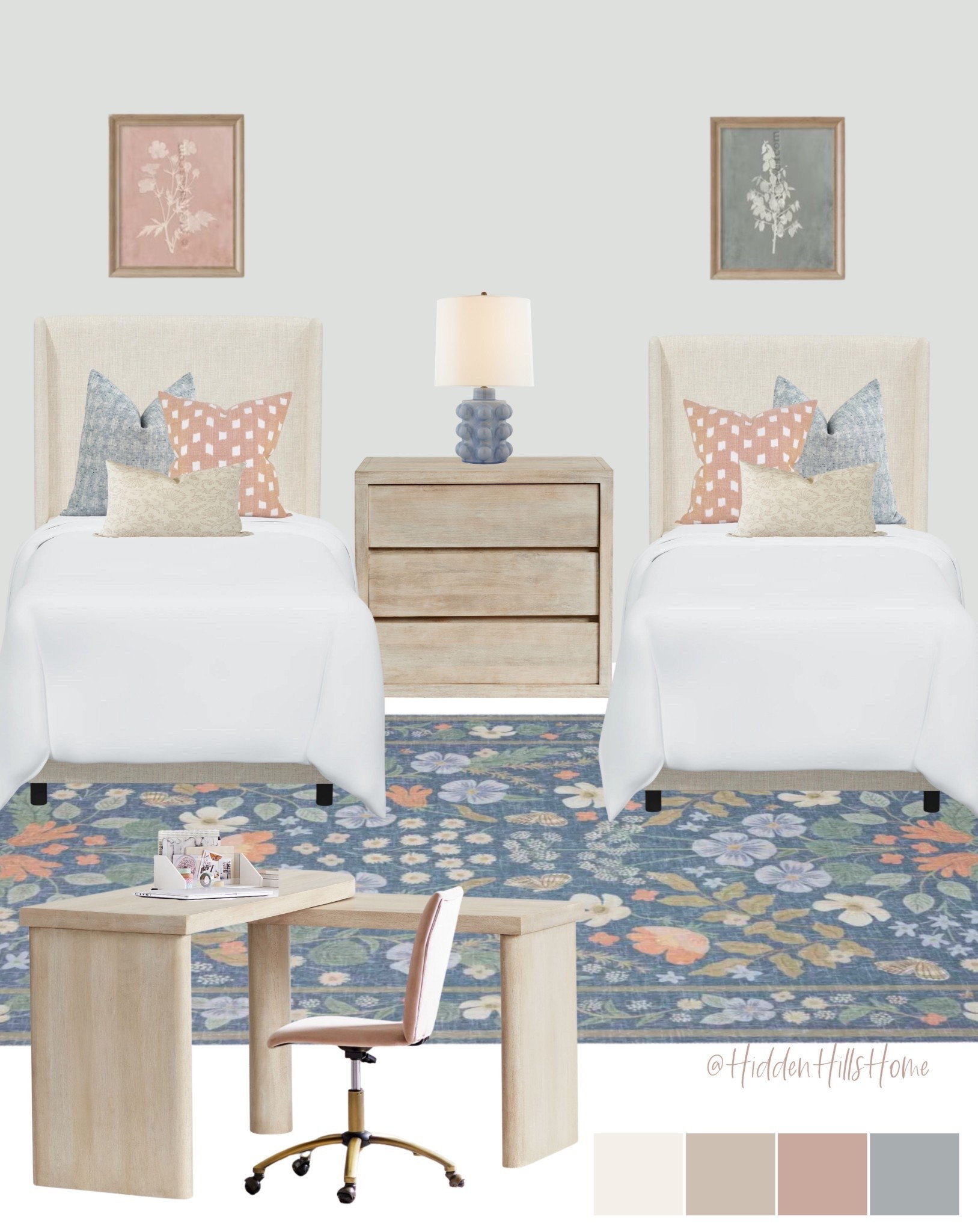 Girls bedroom decor mood board, shared girls room decor, sibling bedroom, feminine sisters bedroom design, twin girls room decor ideas #girlsbedroom

Wall color is SW Rhinestone

#LTKHome #LTKSaleAlert #LTKKids