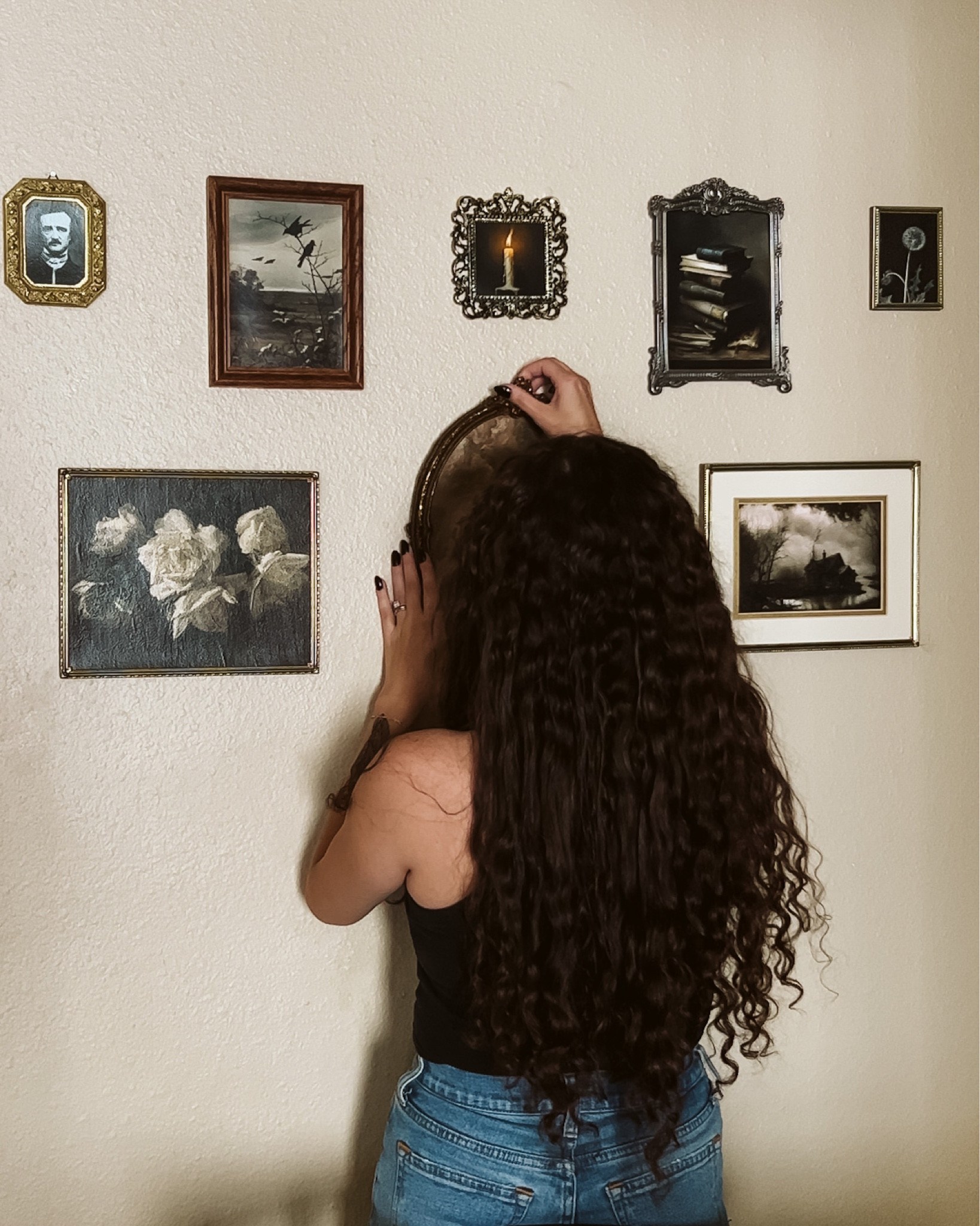 my new vintage/dark academia inspired gallery wall. i thrifted the majority of these frames but have found + listed similar ones below. #darkacademia #vintage #darkacademiainspired 

#LTKhome