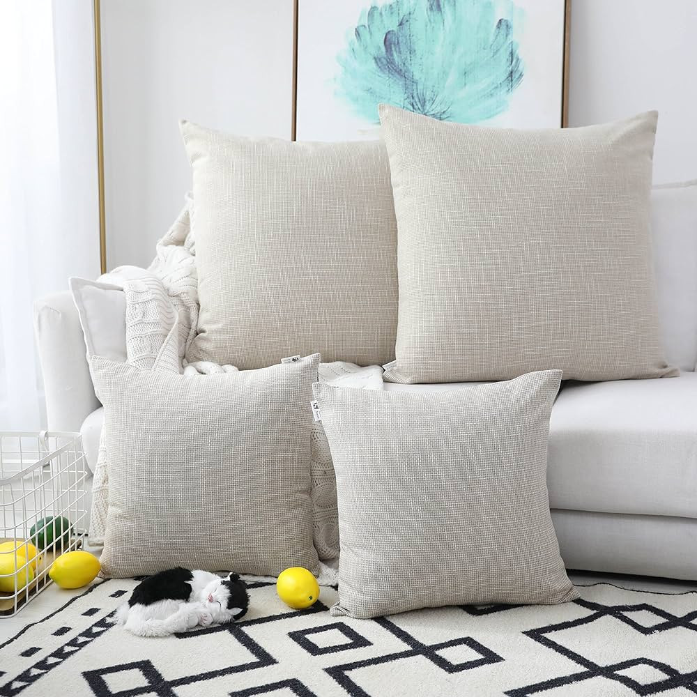 Kevin Textile Throw Pillow Cases Textural Faux Linen Decor Star Cushion Cover for Living Room/Flo... | Amazon (US)