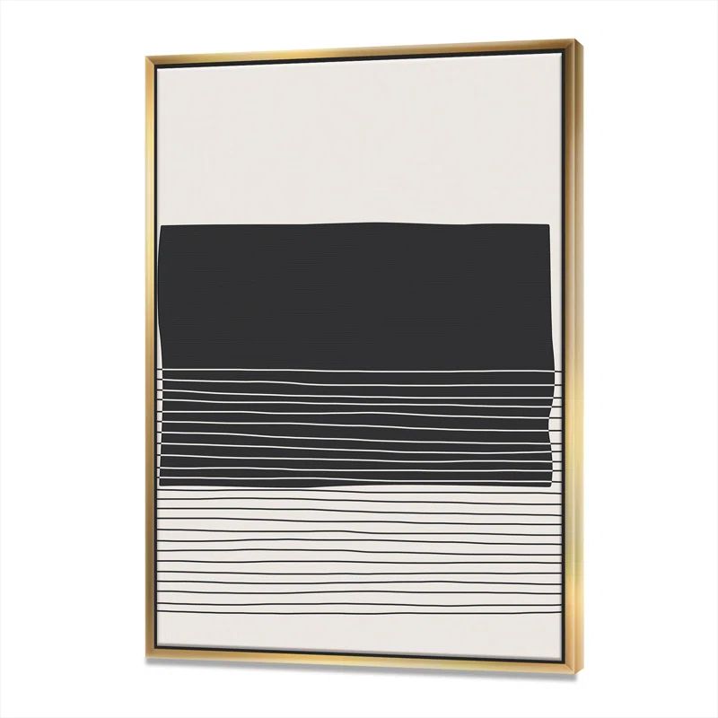 Kiro Minimal Geometric Lines And Squares VIII - Floater Frame Minimalistic on Canvas | Wayfair North America