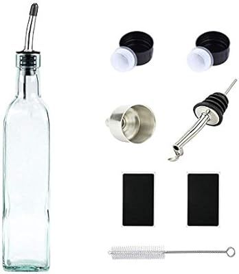 Ruelen Olive Oil Bottle Dispenser with Spouts, 17oz Leak-proof Oil Dispenser Bottle Vinegar Cruet... | Amazon (US)