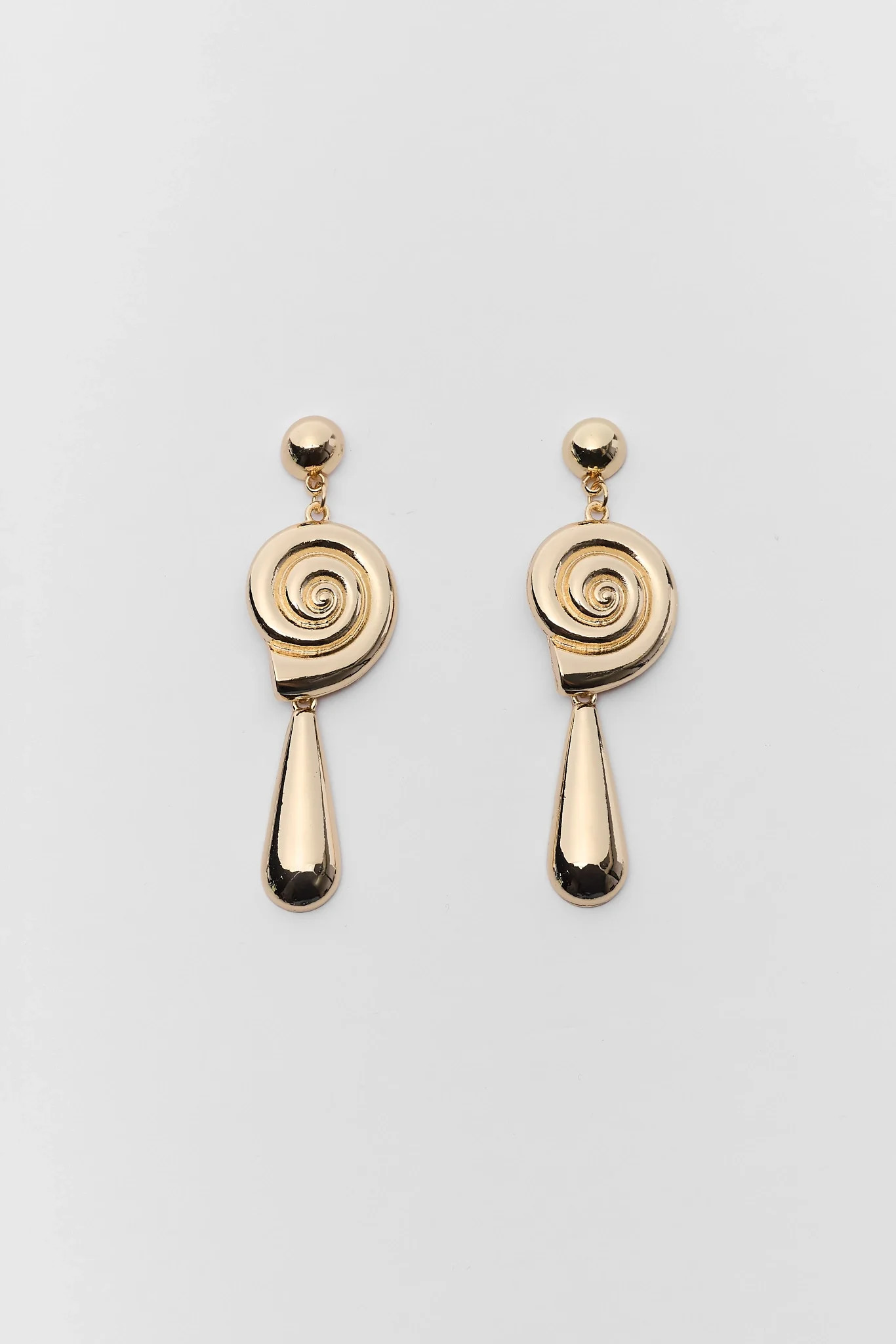 Gold Shell Drop Earrings | Avara