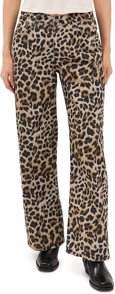 Women's Leopard Wash Release Jeans | Amazon (US)