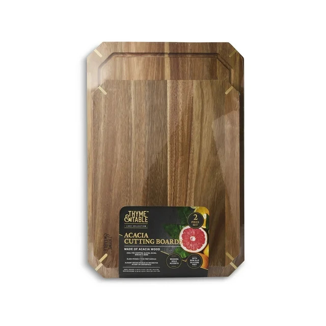 Thyme & Table 2-Piece Acacia Cutting Board Set | Walmart (US)