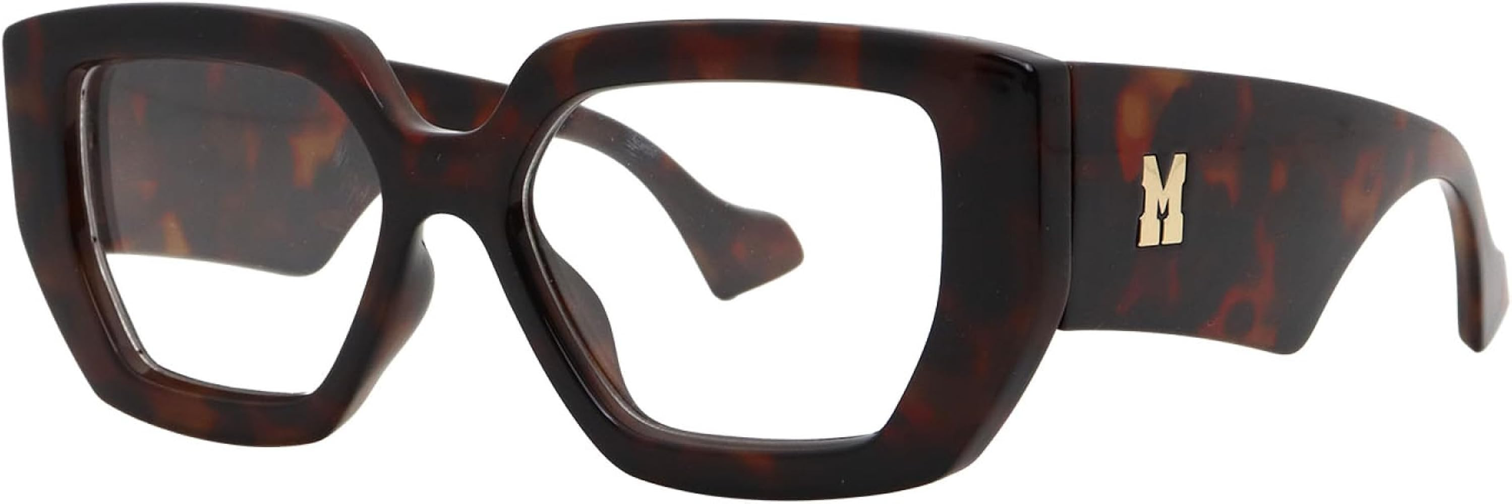 Mad Shade Clear Lens Non-Prescription Fake Glasses for Women & Men, Retro Oversized Eyewear, Tren... | Amazon (US)