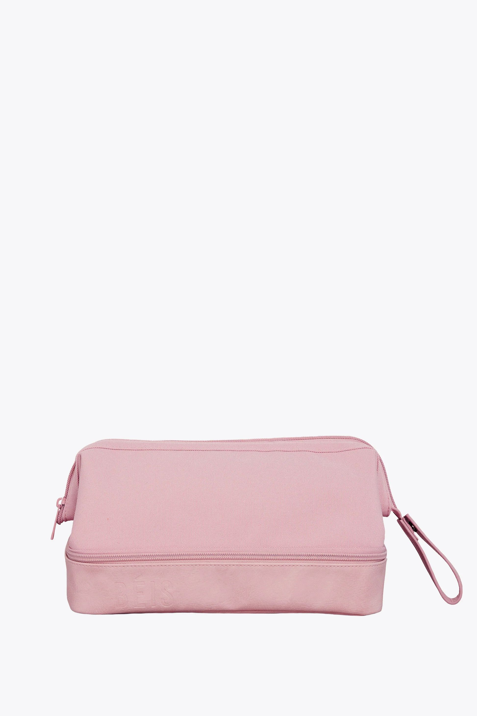 BÉIS 'The Dopp Kit' In Atlas Pink - Pink Travel Toiletry Bag & Toiletry Kit | BÉIS Travel