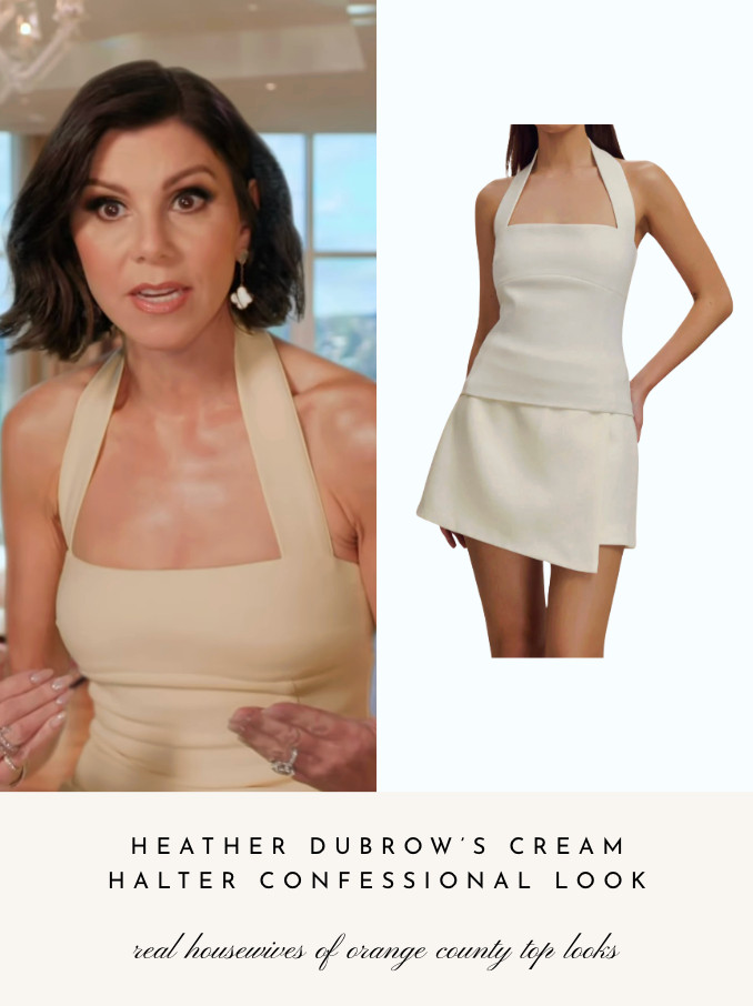 Heather Dubrow's Cream Halter Confessional Look 

 