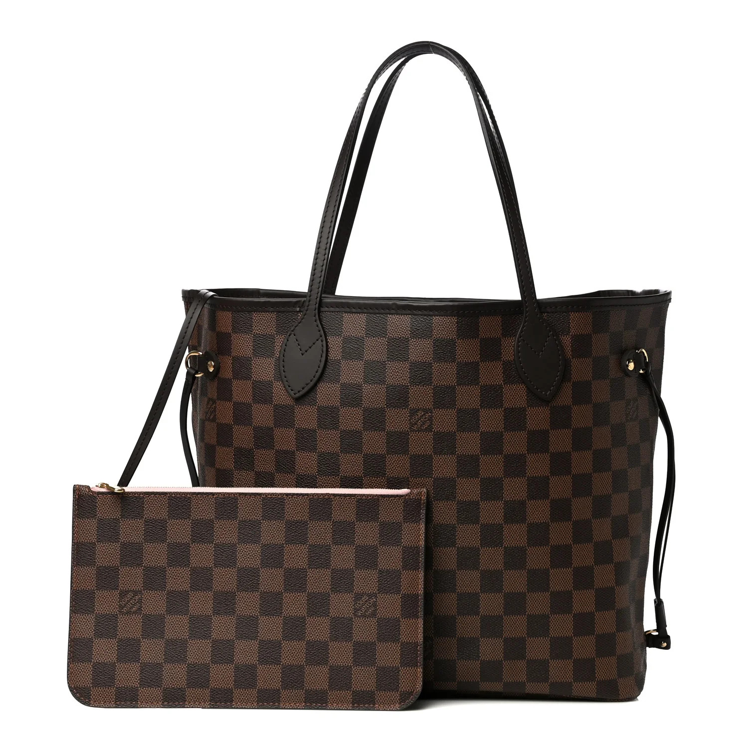 Damier Ebene Neo Neverfull MM Rose Ballerine | FASHIONPHILE (US)