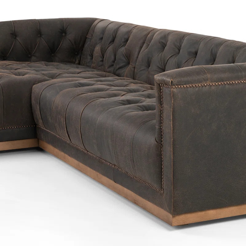 The Twillery Co. Leela 108.5" Wide Genuine Leather Sofa & Chaise | Wayfair | Wayfair North America