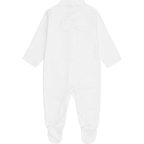Pointelle Angel Wing Sleepsuit in White | Maisonette