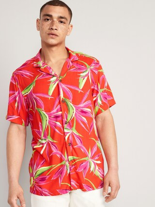 Short-Sleeve Printed Camp Shirt for Men | Old Navy (US)