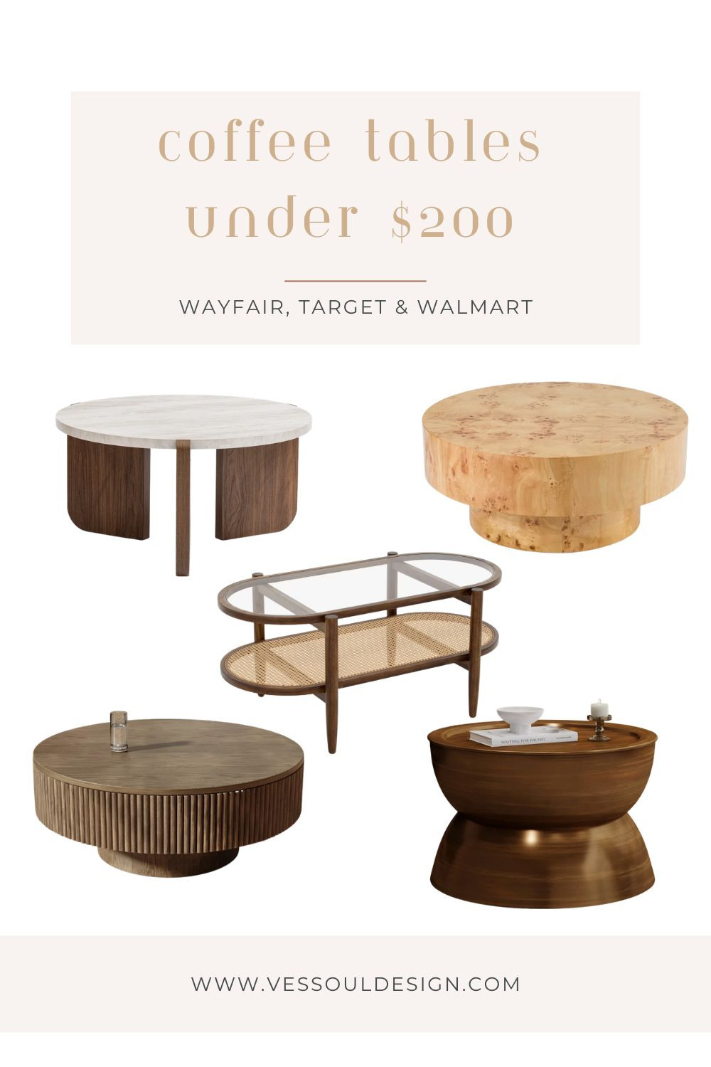 Coffee table finds under $200 ✨ From sleek marble-look styles to cozy round designs and smart storage options, these pieces instantly elevate your living room without breaking the budget 🤍 

 #ltkhome #coffeetable #homedecorfinds #budgetdecor #livingroomdecor