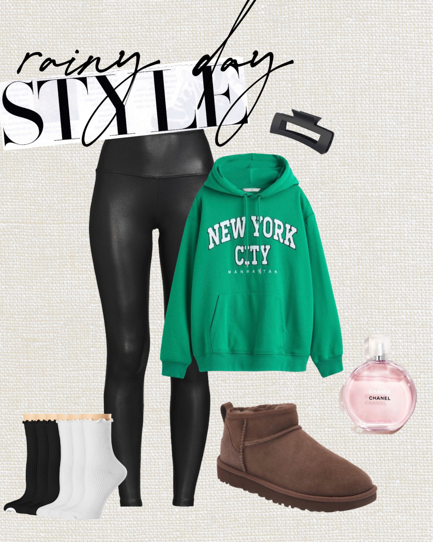 Rainy day cozy outfit, running errands outfit, lounge outfit, oversized sweatshirt, mini ugh outfit, spanx leather leggings outfit, Amazon gifts, ankles socks, cute socks, socks to wear with uggs, claw clip outfits, gift for girls 

#LTKGiftGuide #LTKSeasonal #LTKHoliday
