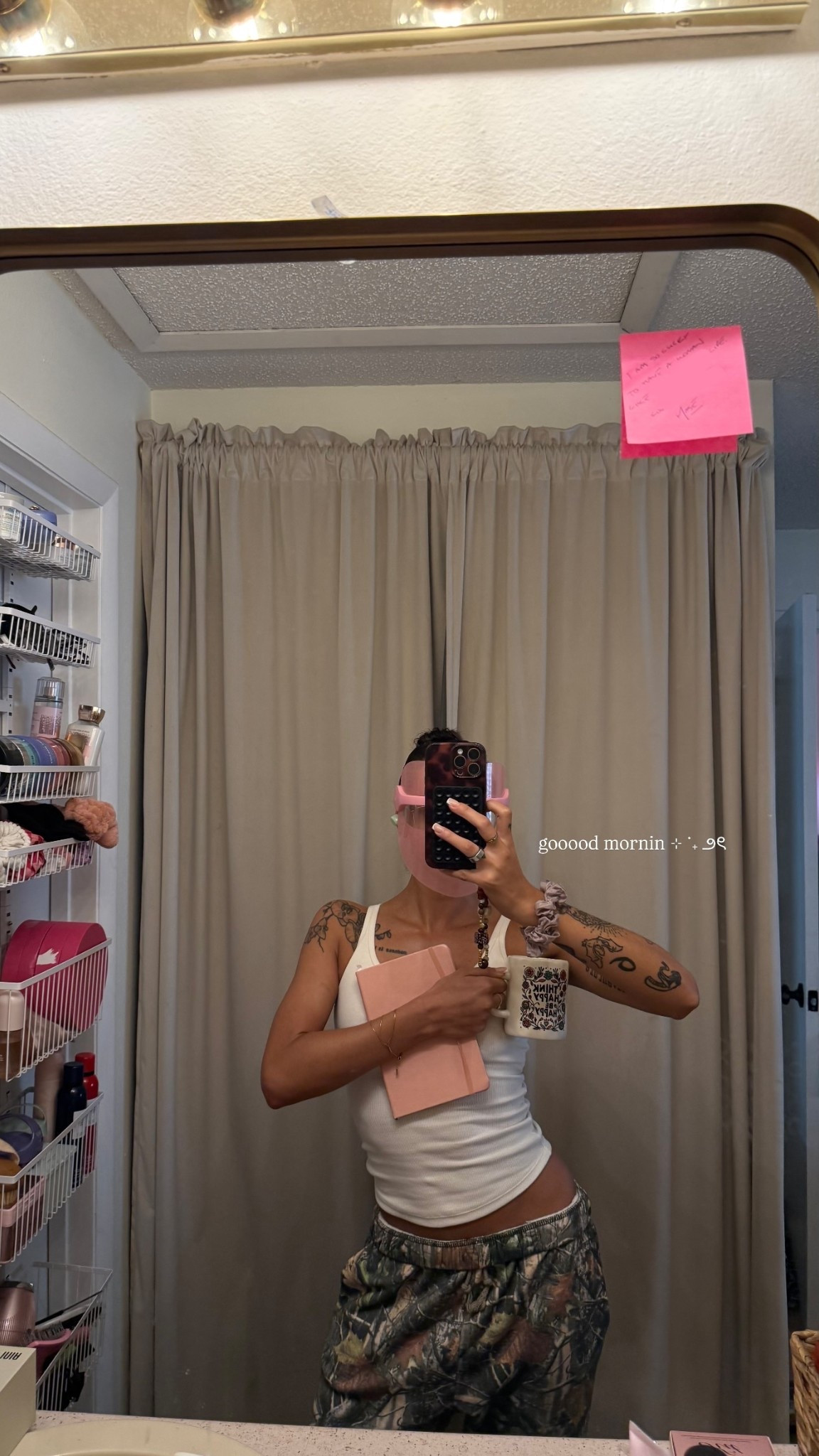 gooood mornin ⊹ ࣪ ˖ ౨ৎ

|| morning routine products, led mask, it girl morning essentials, pink notebook, self care gift ideas, pink slippers, Amazon gift ideas 