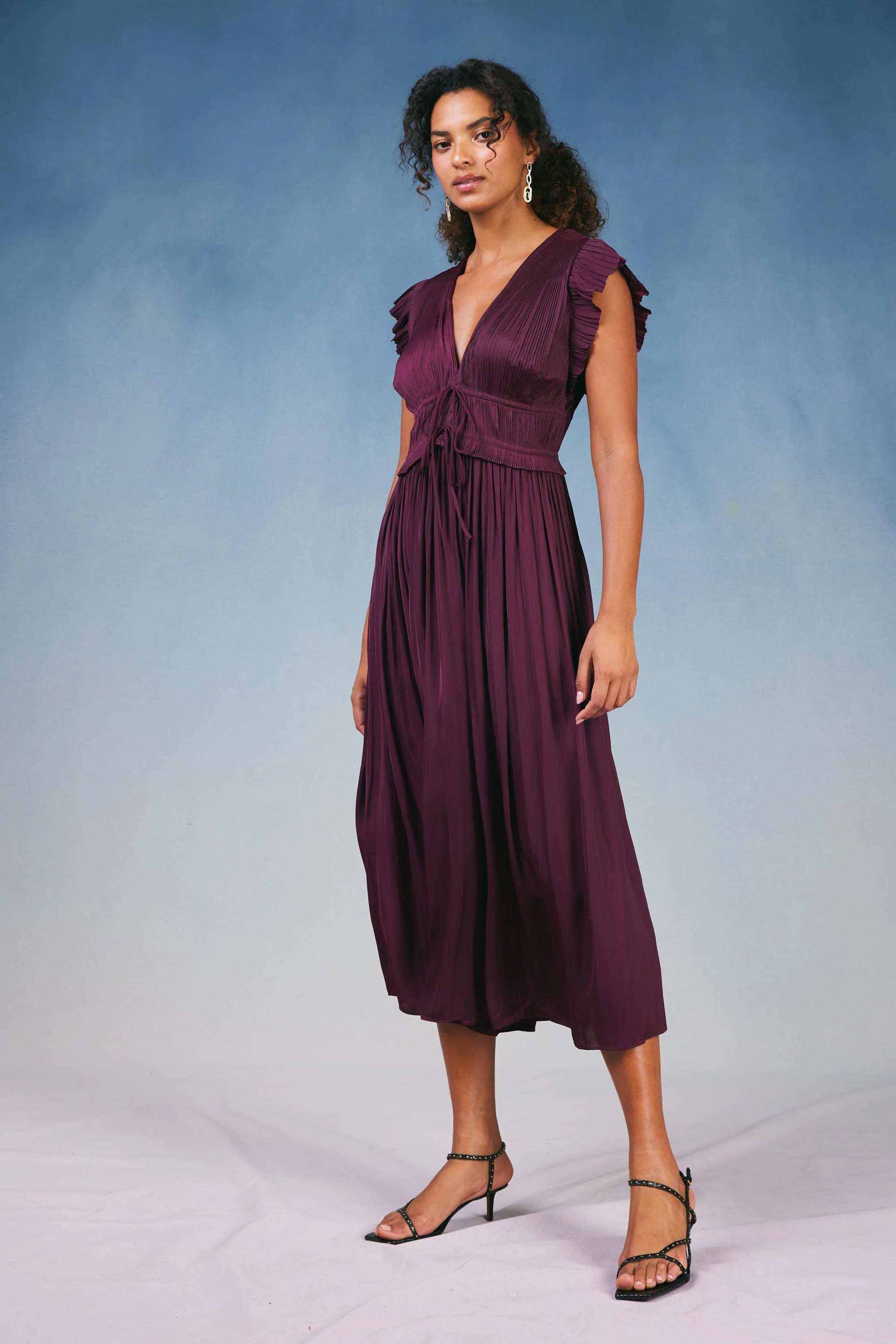 Mara Pleated Maxi Dress | Current Air