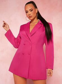 SHEIN SXY Plus Lapel Neck Double Breasted Blazer Dress SKU: sf2209277493101134(12 Reviews)$30.00$... | SHEIN