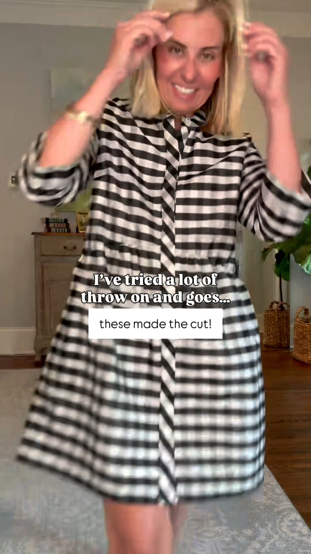 I’ve tried a lot of throw on and go dresses…..these made the cut! 
Sizing:
Black check - xs
Red tee - xs
Red pants - small petite 
Boden - 2 
Spanx - xs
Avara - small 

*codes:
Boden - WXNW 
Avara - mixandmatch15 for 15% off 1st order

#LTKgrwm #LTKdayinmylife #LTKootd