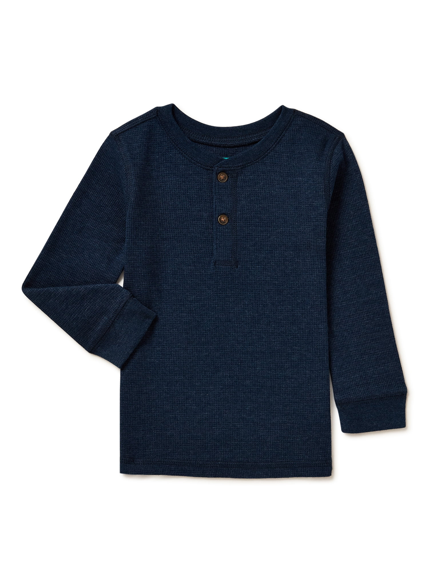Garanimals Baby and Toddler Boy Waffle Henley Tee with Long Sleeves, Sizes 12M-5T - Walmart.com | Walmart (US)