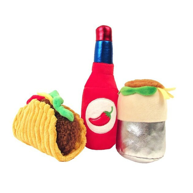 TONBO Taco Tuesday Combo Crinkle Plush Dog Toy, 3 count - Chewy.com | Chewy.com