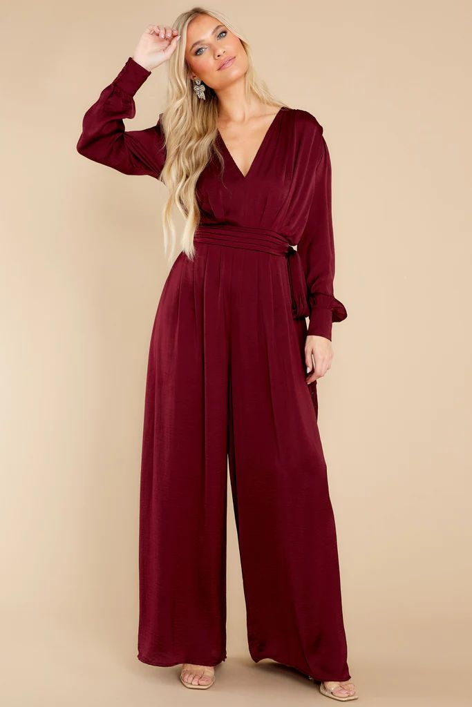 It's A Lifestyle Burgundy Jumpsuit | Red Dress 
