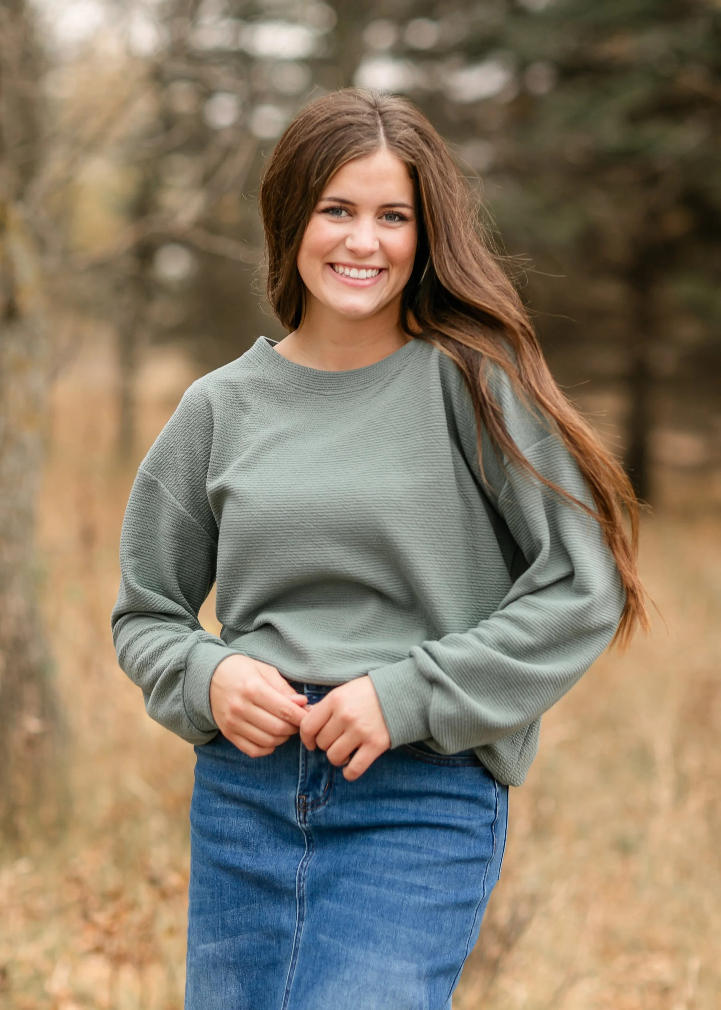 Ayla Round Neck Cloudy Knit Top | Inherit Clothing Co.