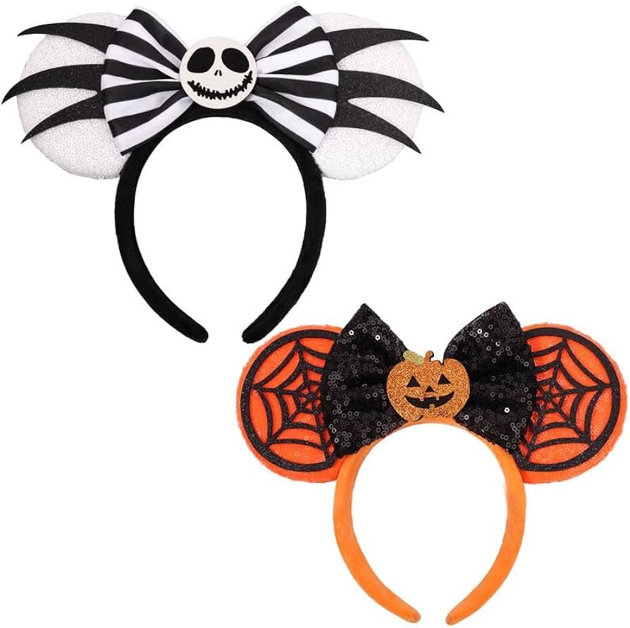 Pumpkin and Jack Headband, 2 PCS Ears Headband for Adults Women Kids, Halloween Accessories | Amazon (US)