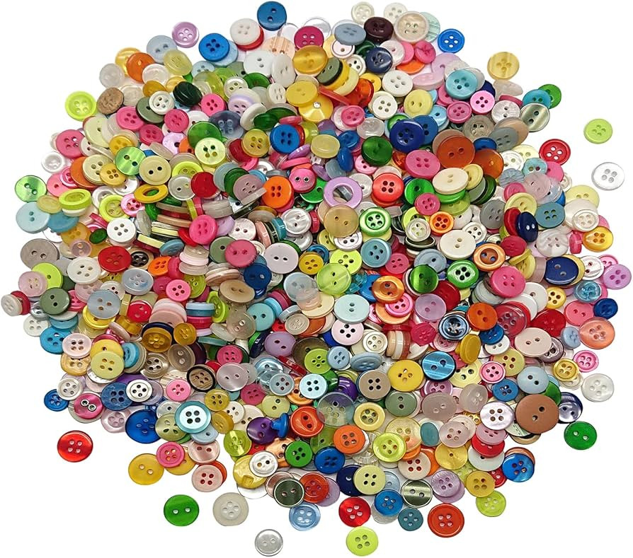 1000 Pcs Resin Buttons, Assorted Sizes Round Craft Buttons for Sewing DIY Crafts,Children's Manua... | Amazon (US)