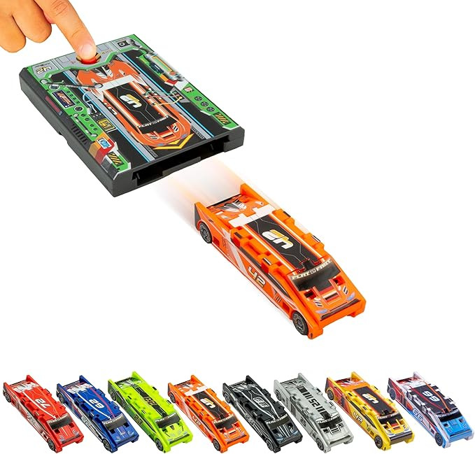 FLAT 2 FAST Original Stunt Card Racer – Flat Car Racer and Pocket Size Racecar Launcher with Bu... | Amazon (US)