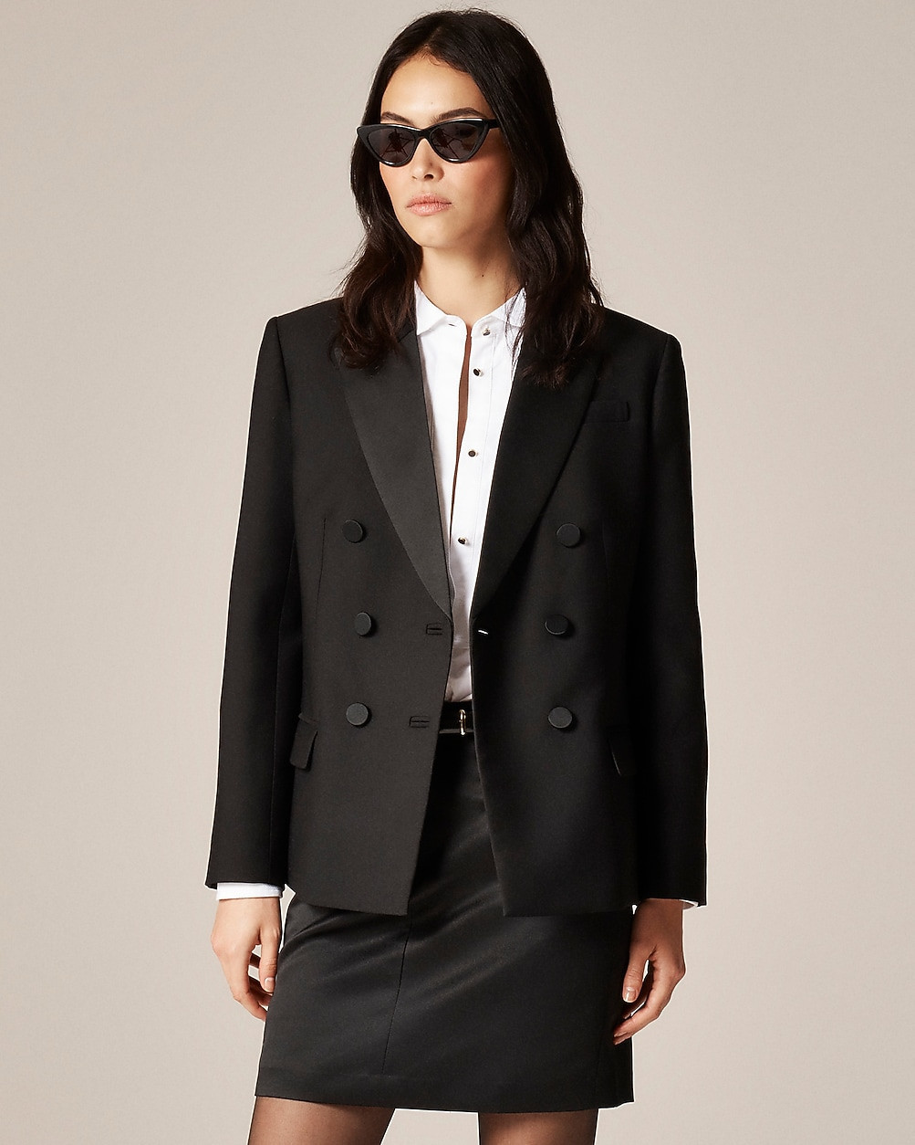 Double-breasted blazer in Italian tuxedo wool | J. Crew US