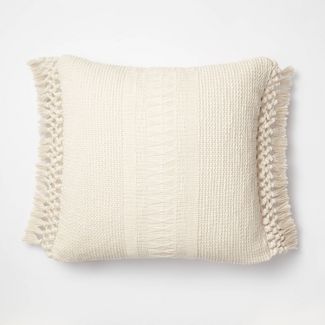 Textural Woven Throw Pillow with Trims Cream - Threshold™ designed with Studio McGee | Target