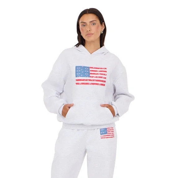 Forever 21 Women's and Women's Plus Americana Oversized Hoodie, Sizes XXS-4X | Walmart (US)