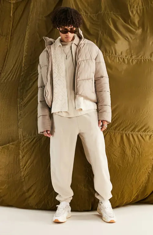 ASOS DESIGN Puffer Jacket in Grey at Nordstrom, Size Medium | Nordstrom