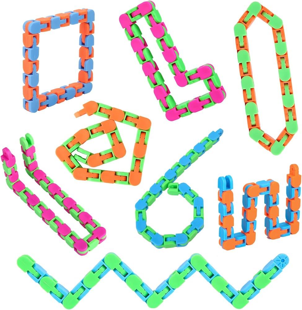 8Pcs Fidgets Wacky Tracks Fidget Toys for Kids Classroom Students School Sensory Autism Toys Snap... | Amazon (US)