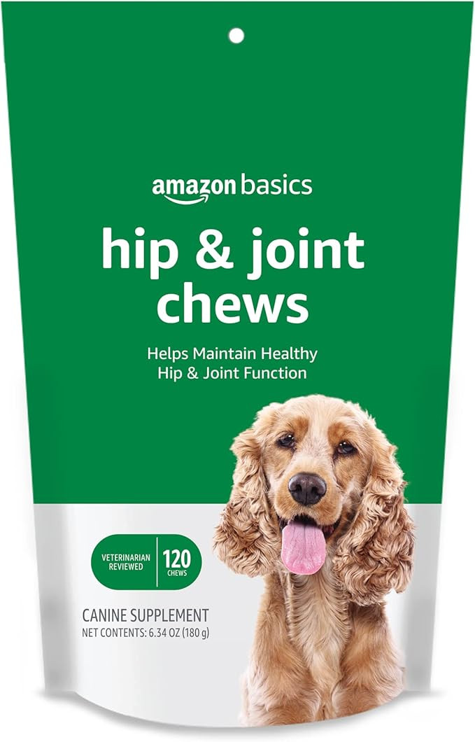 Amazon Basics Dog Hip & Joint Daily Supplement Chews with Glucosamine, MSM, and Vitamin C, Duck F... | Amazon (US)