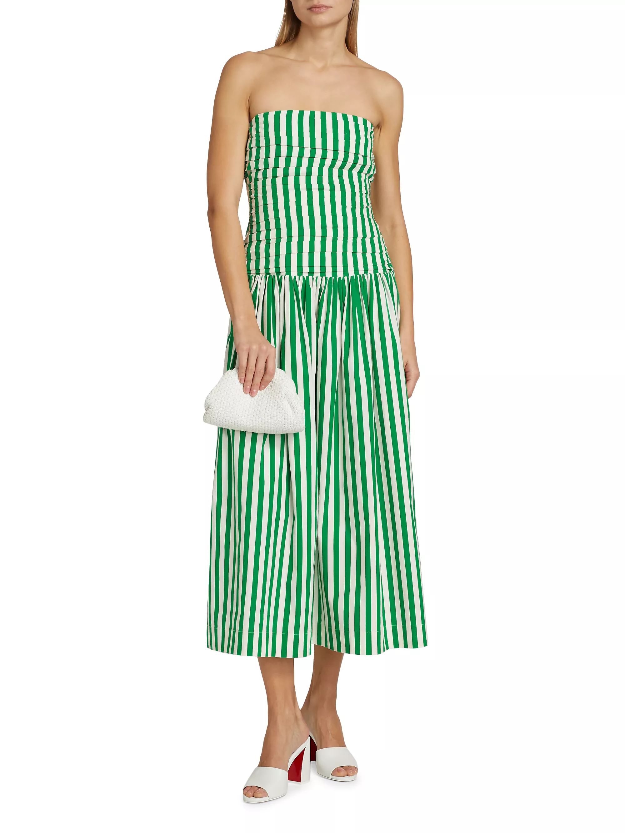 Selma Stripe Cotton Strapless Midi-Dress | Saks Fifth Avenue