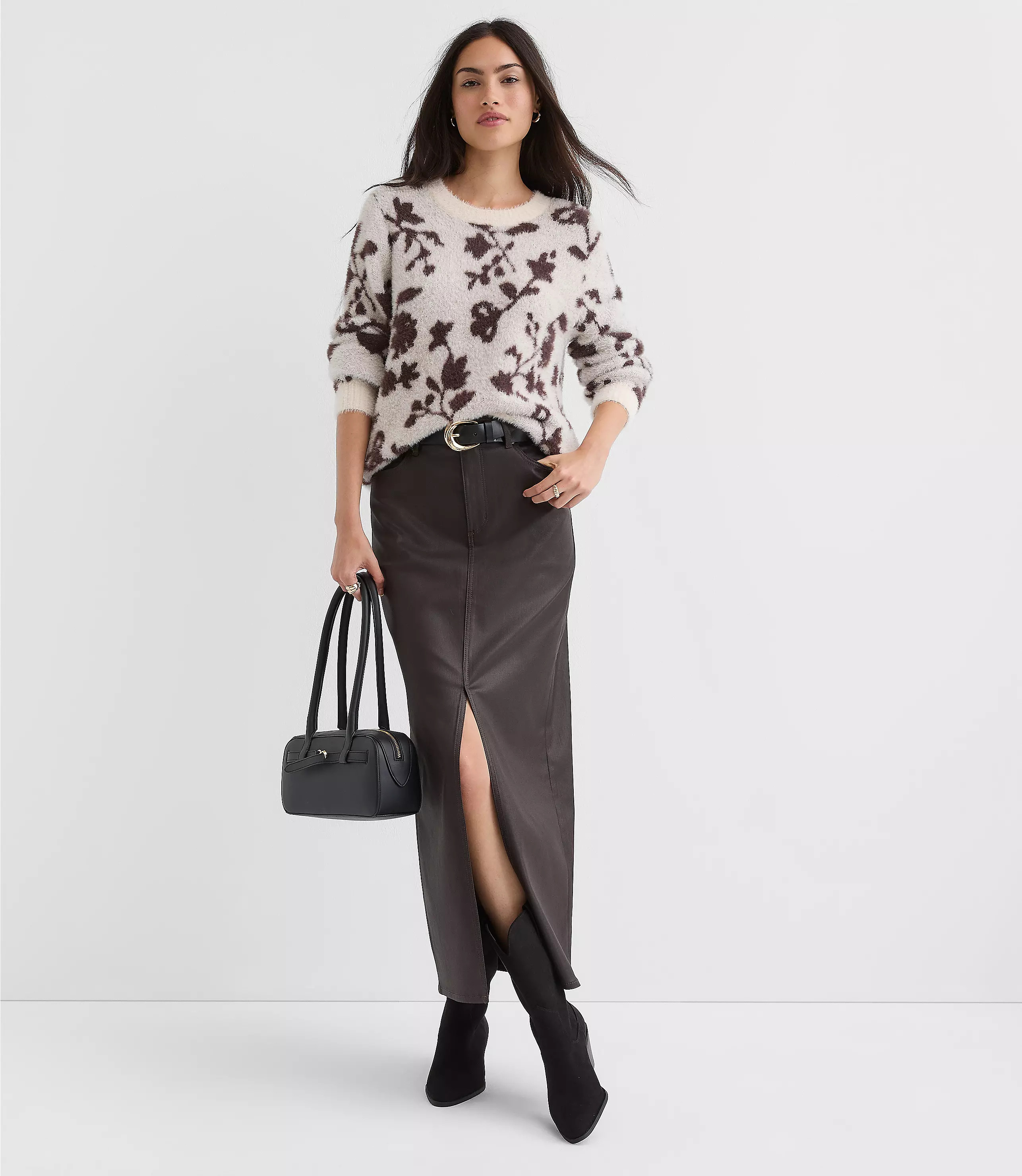 Fuzzy Floral Sweater | LOFT