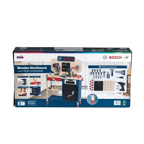 Bosch Wooden Toy Workbench Set with Accessories, 39 pcs. | Sam's Club