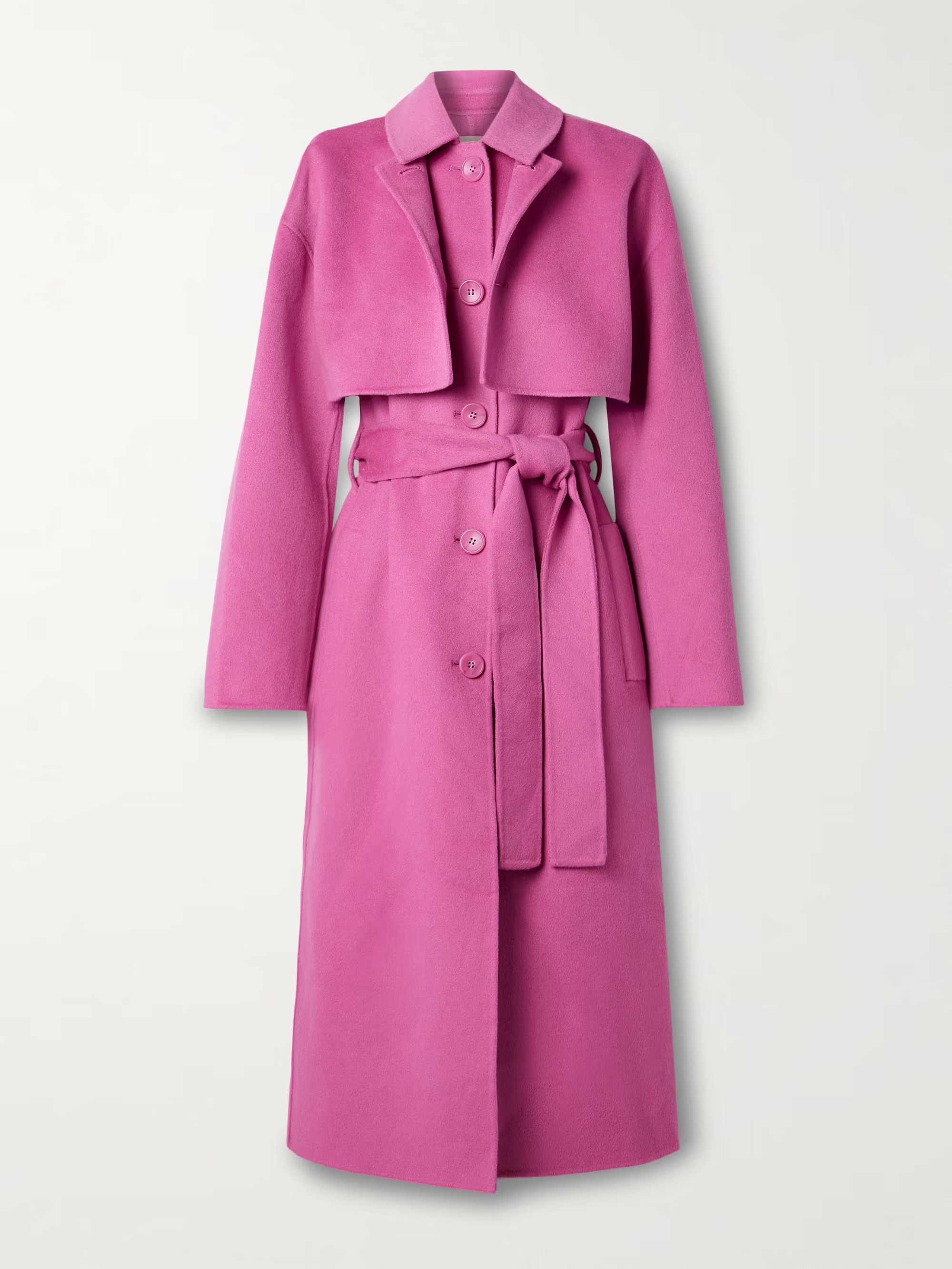 Romi belted layered wool-blend felt coat | NET-A-PORTER (US)
