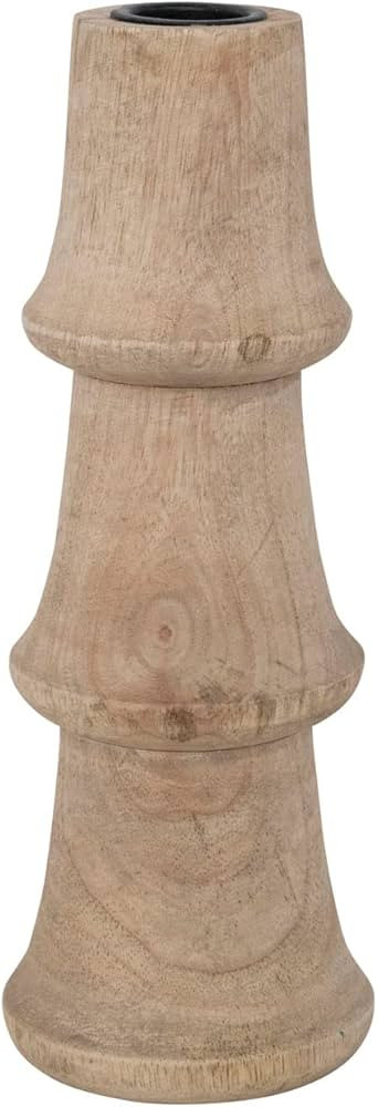 Creative Co-Op Hand-carved Mango Wood Taper Candle Holder | Amazon (US)